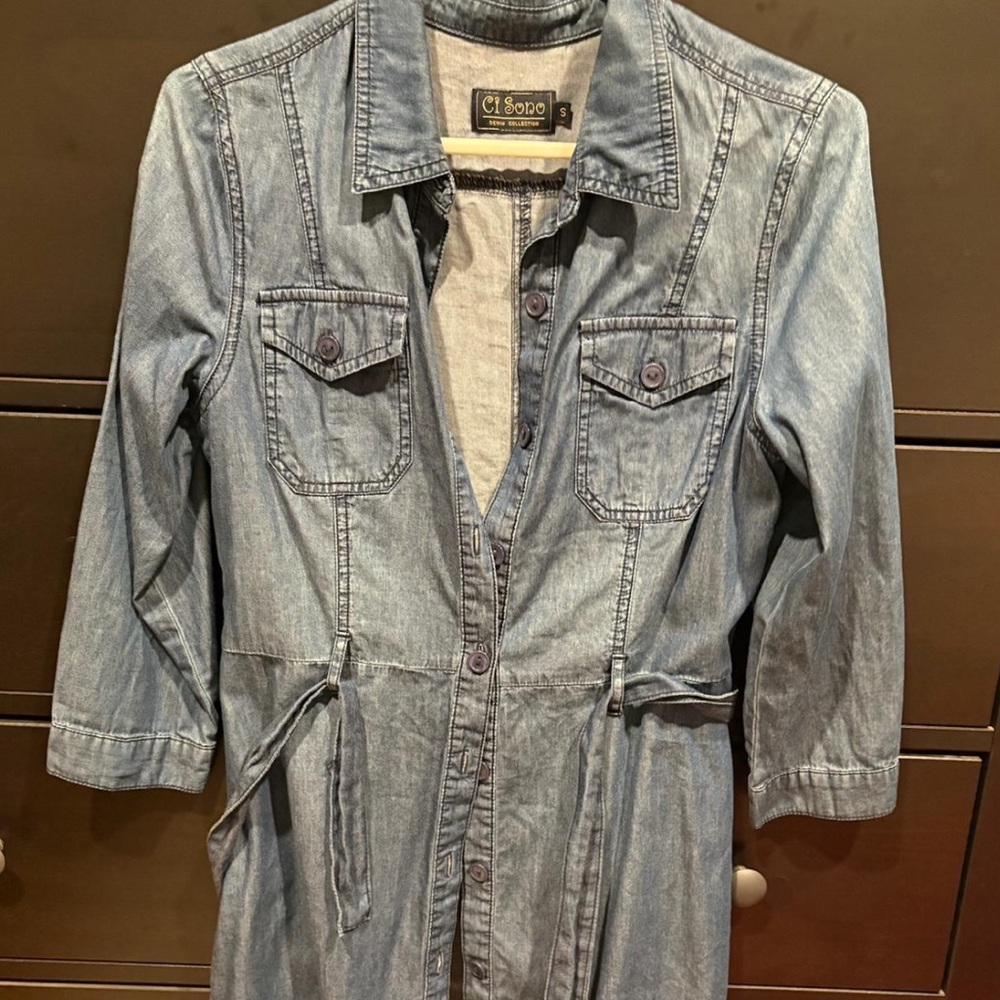Ci Sono Faux Denim Dress